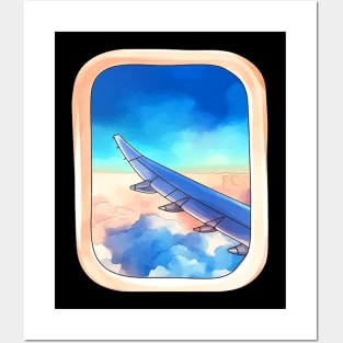 Sunset Airplane Window  View Quotes Posters and Art